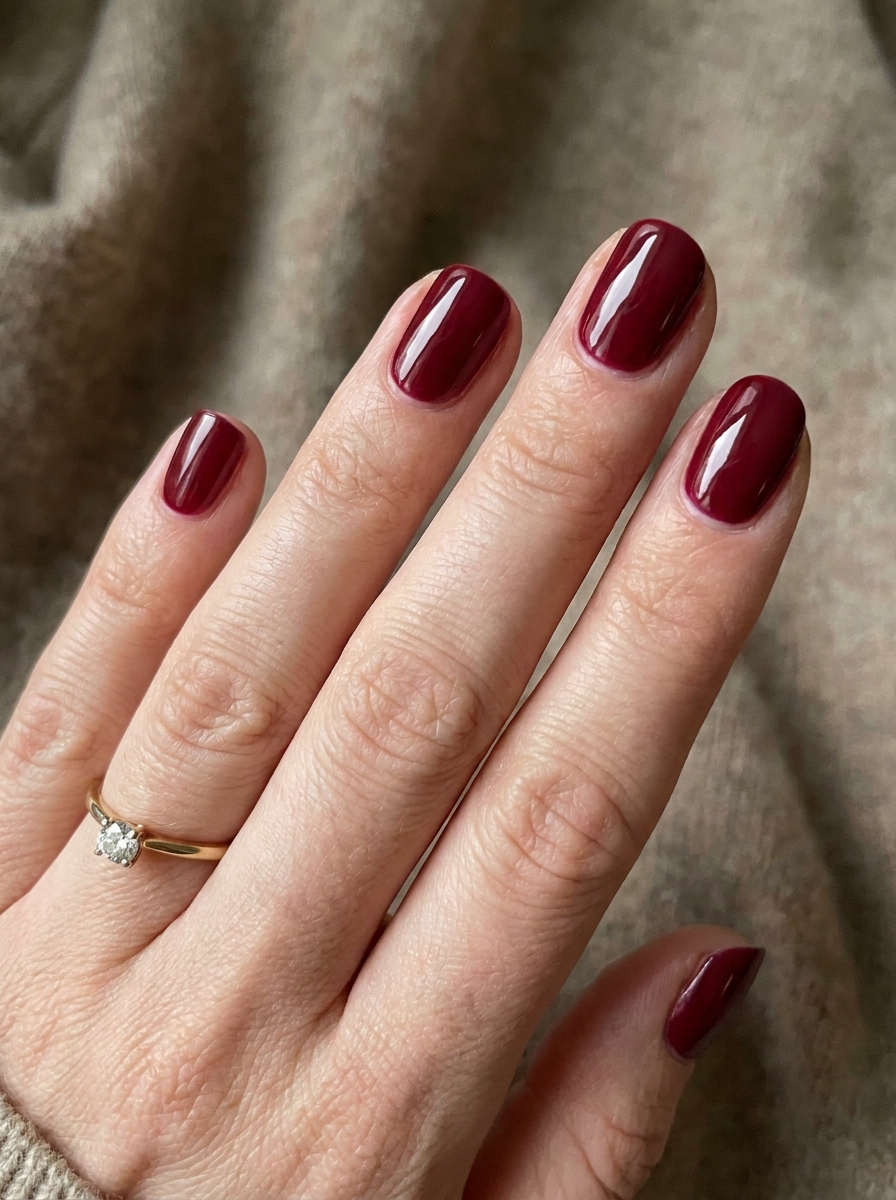 Deep Cherry Red als Herbst Nagelfarben Inspiration 2026